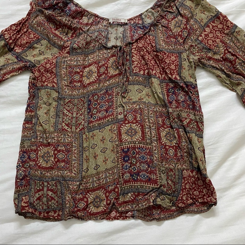 Boho print blouse